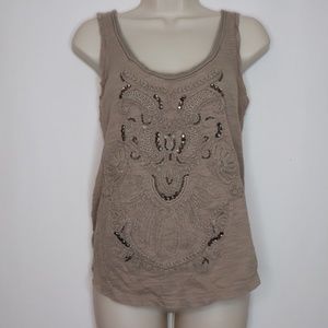[3 for $15] Deletta Embellished Beaded Tank Top M